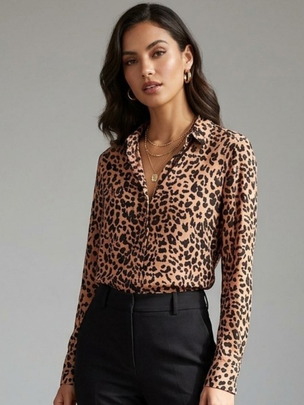 Dynamite Leopard Print Blouse